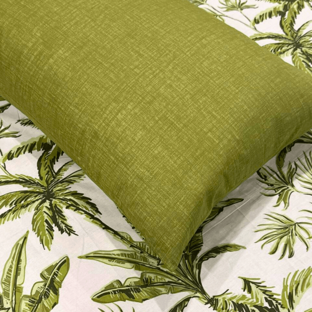 Leave Green Cotton Bedsheet Set