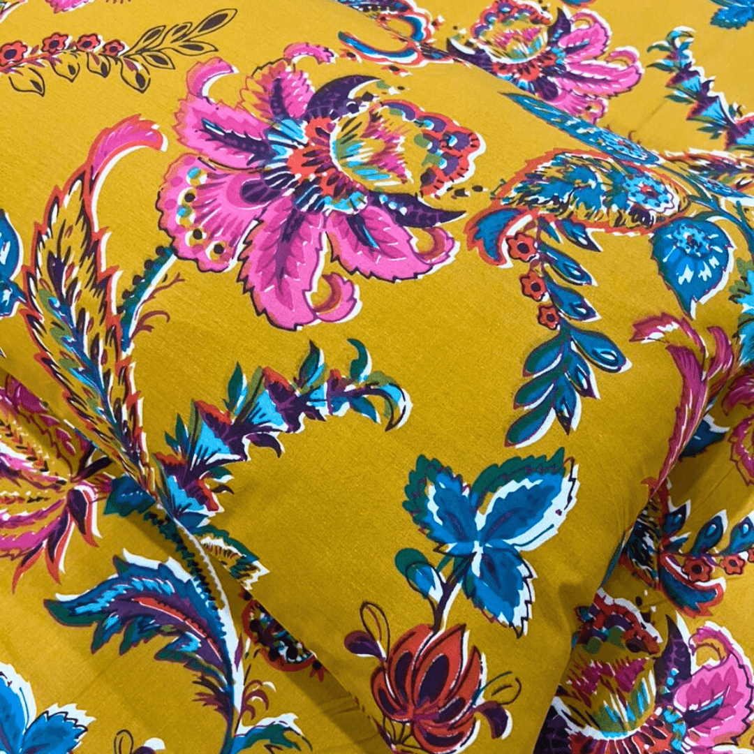 Pure Cotton Mustard BedSheet Set