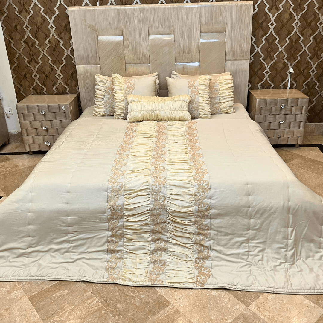 Beige Gold 7 Pcs Comforter Set