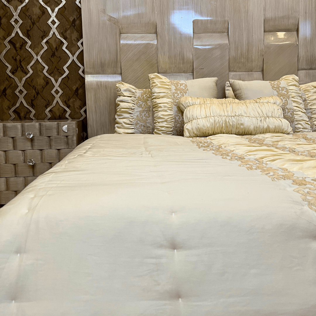 Beige Gold 7 Pcs Comforter Set