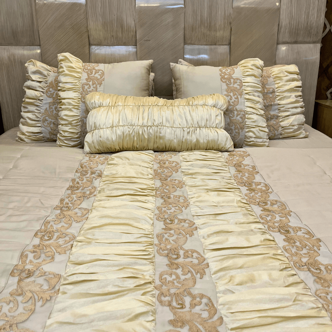 Beige Gold 7 Pcs Comforter Set