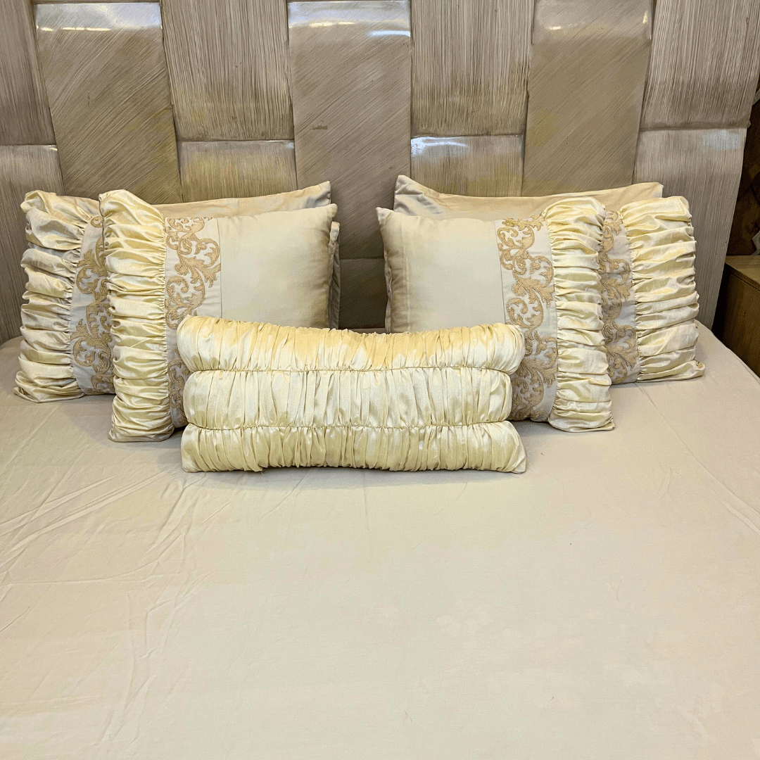 Beige Gold 7 Pcs Comforter Set