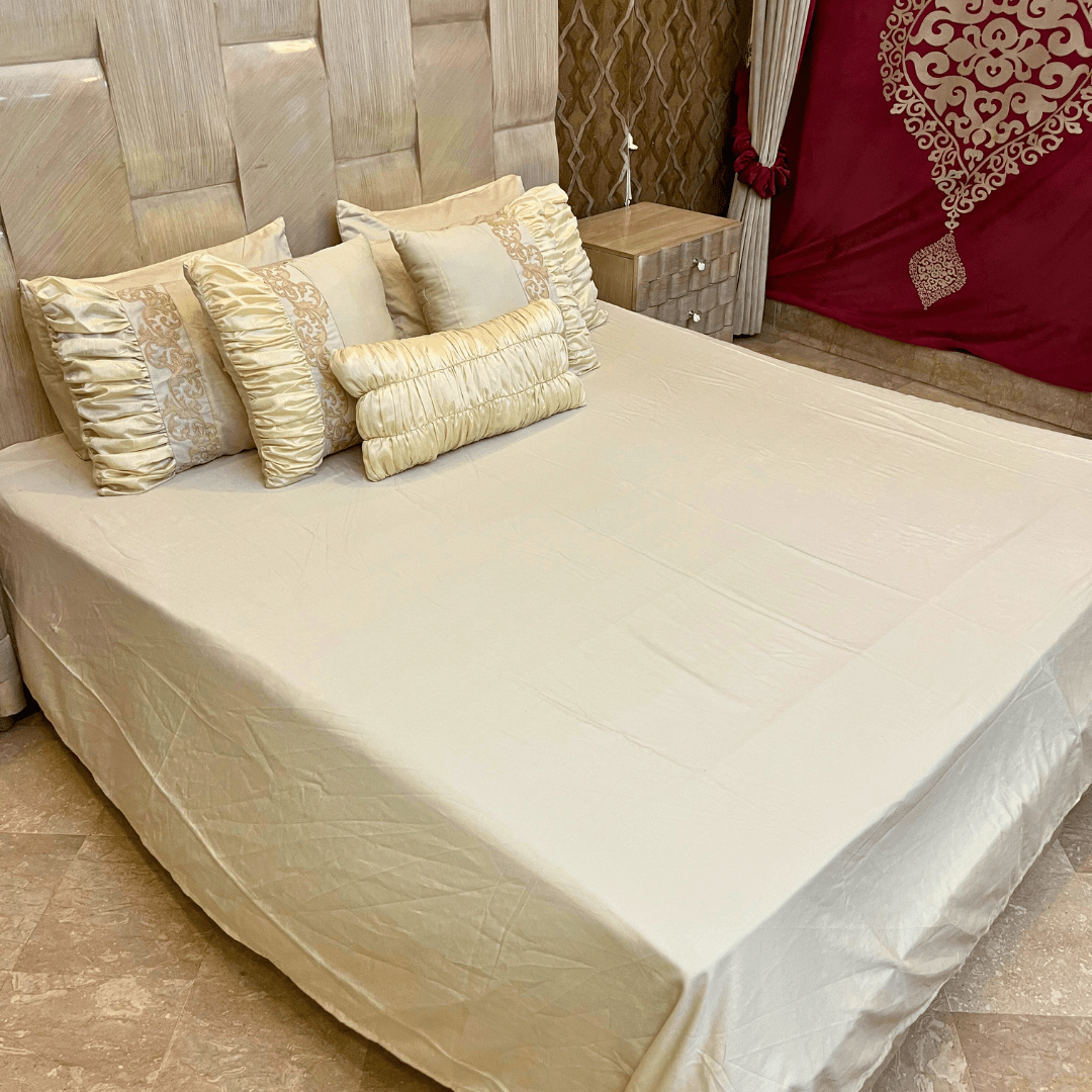 Beige Gold 7 Pcs Comforter Set