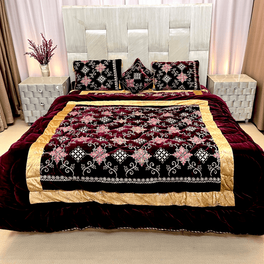 Velvet Quilt BedSheet Set