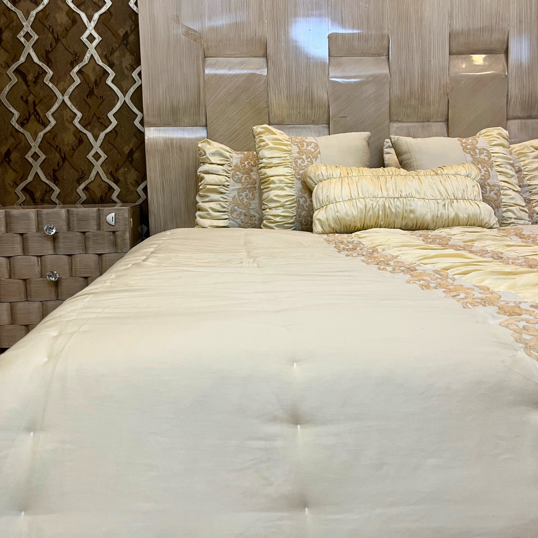 Beige Gold 7 Pcs Comforter Set
