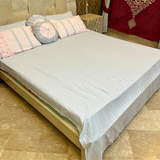 7pcs Bedsheet set with pink Pillow Covers