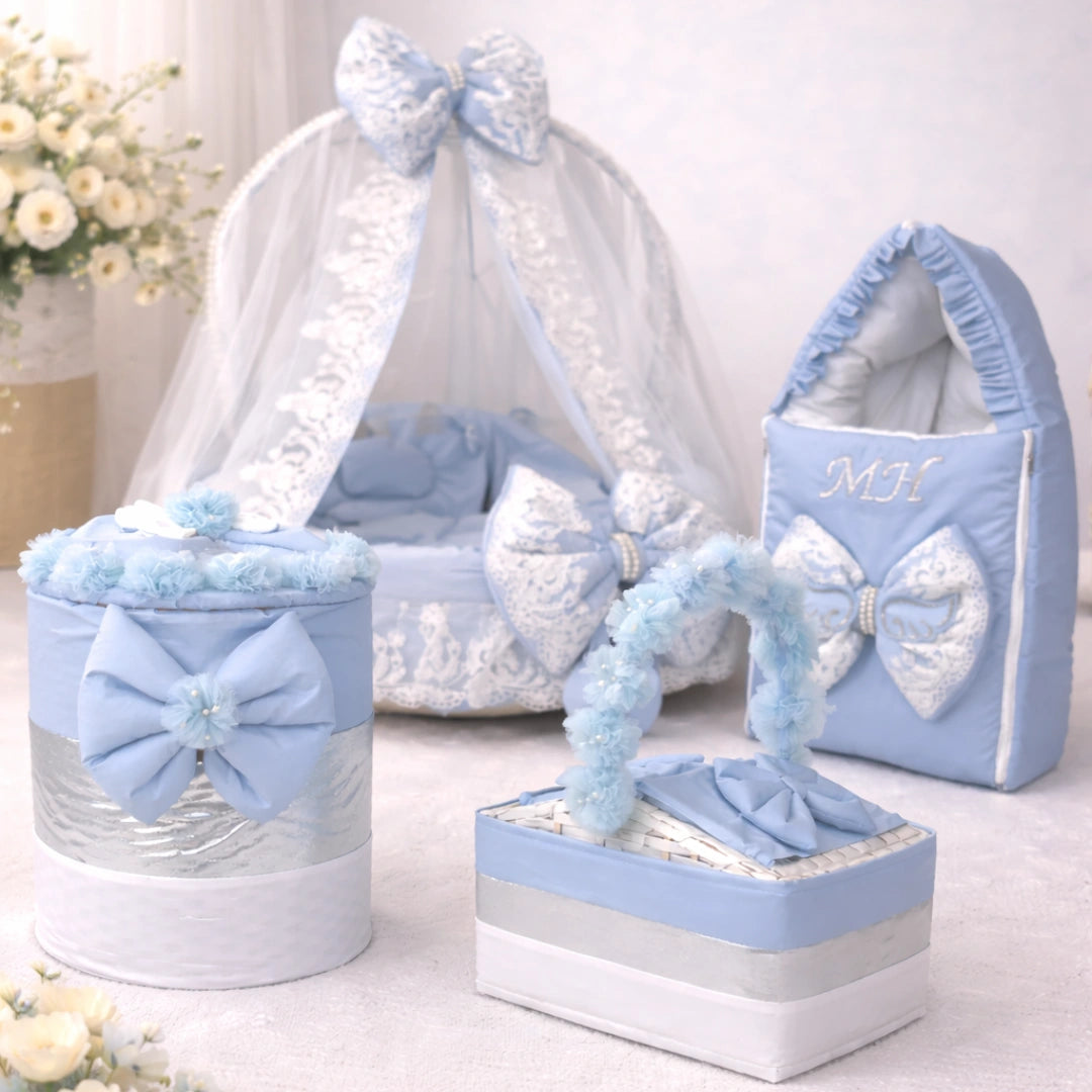 Baby Bassinet Blue Set