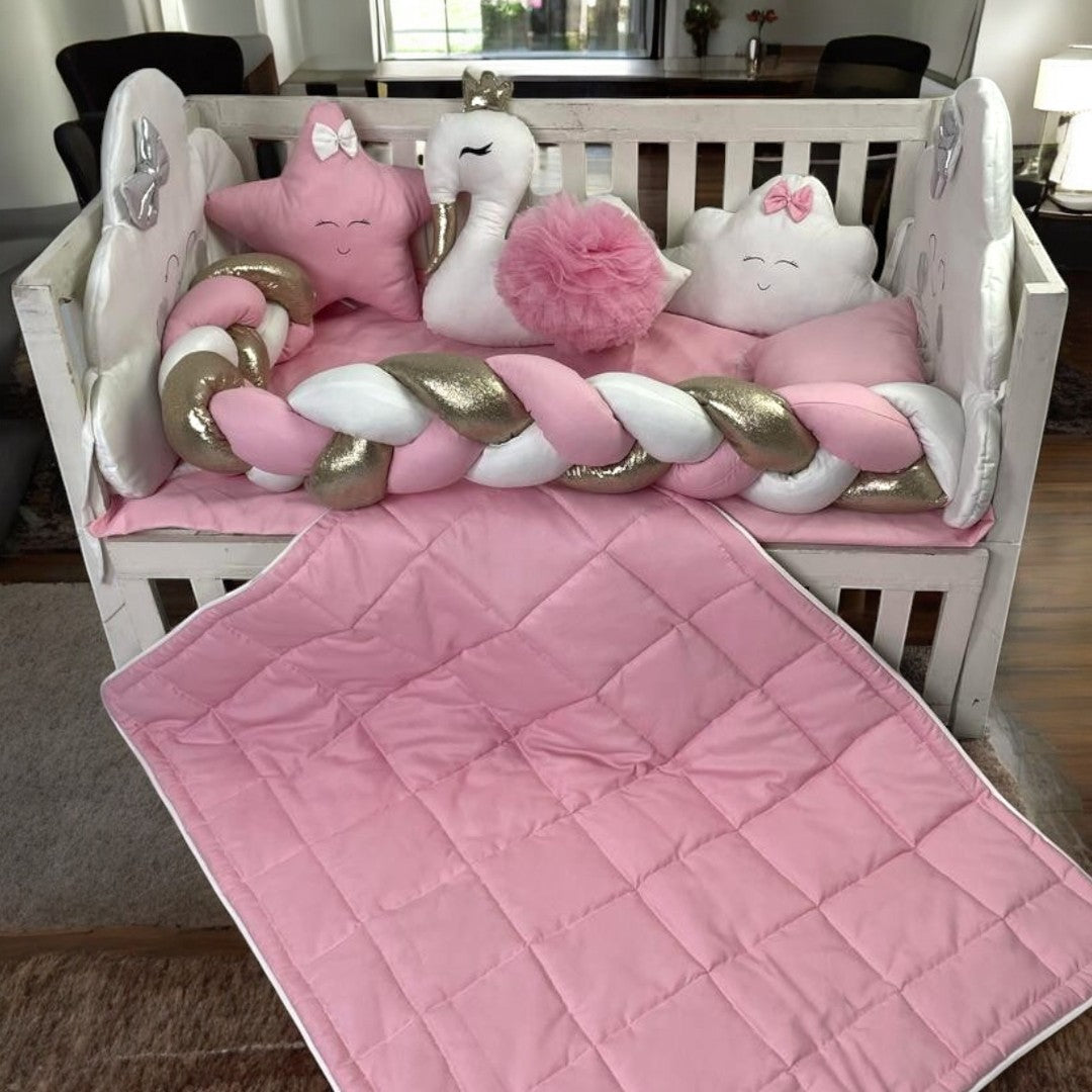 Pink Cotbed Bumpers Baby Girl Cot Bedding Sets For Baby Girl Cot