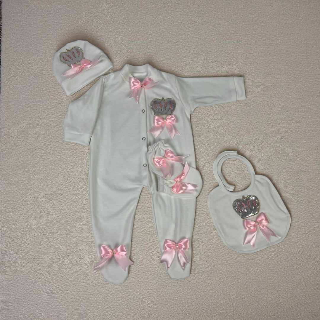 Crown Romper Set 4 Pcs