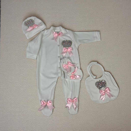 Crown Romper Set 4 Pcs