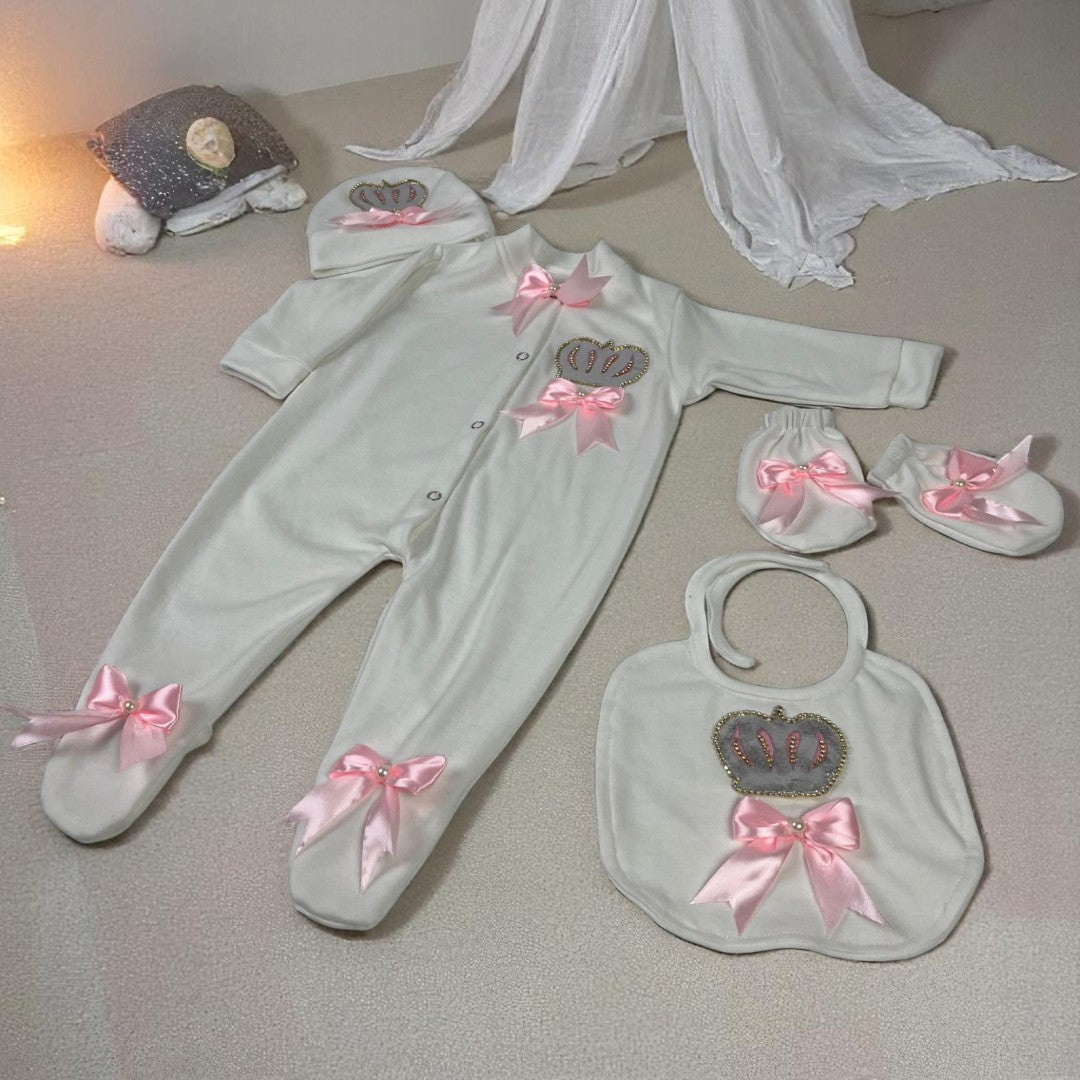 Crown Romper Set 4 Pcs