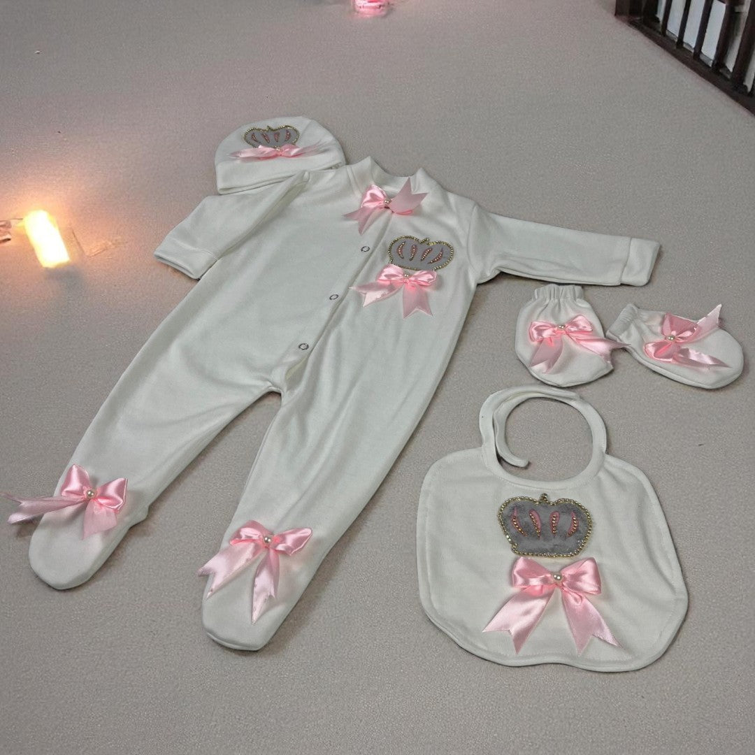 Crown Romper Set 4 Pcs