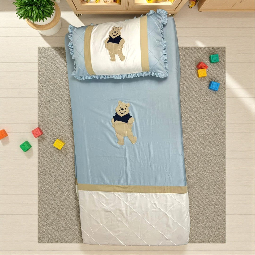 Pooh Single Bedsheet with Pillow Case