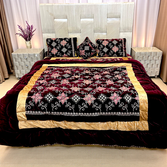Velvet Quilt BedSheet Set